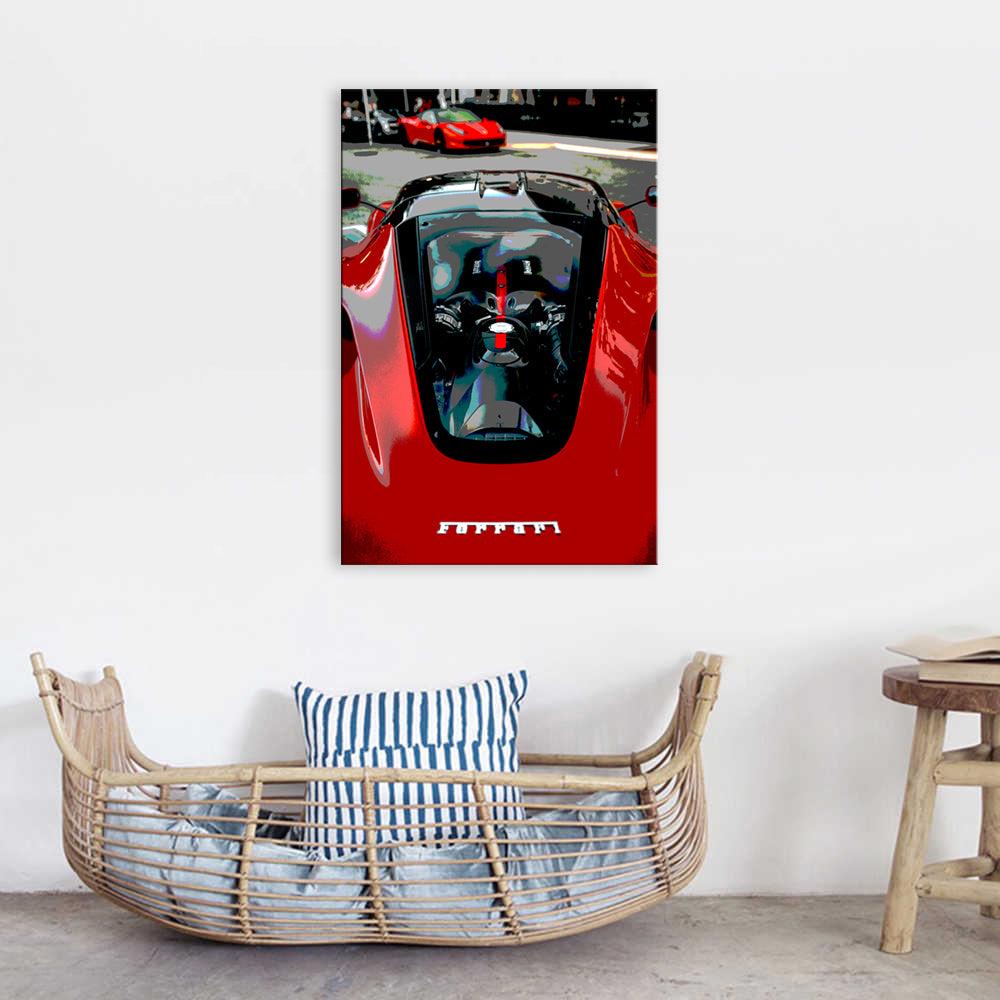 The Red Fancy Car 1 Piece HD Multi Panel Canvas Wall Art Frame - Original Frame