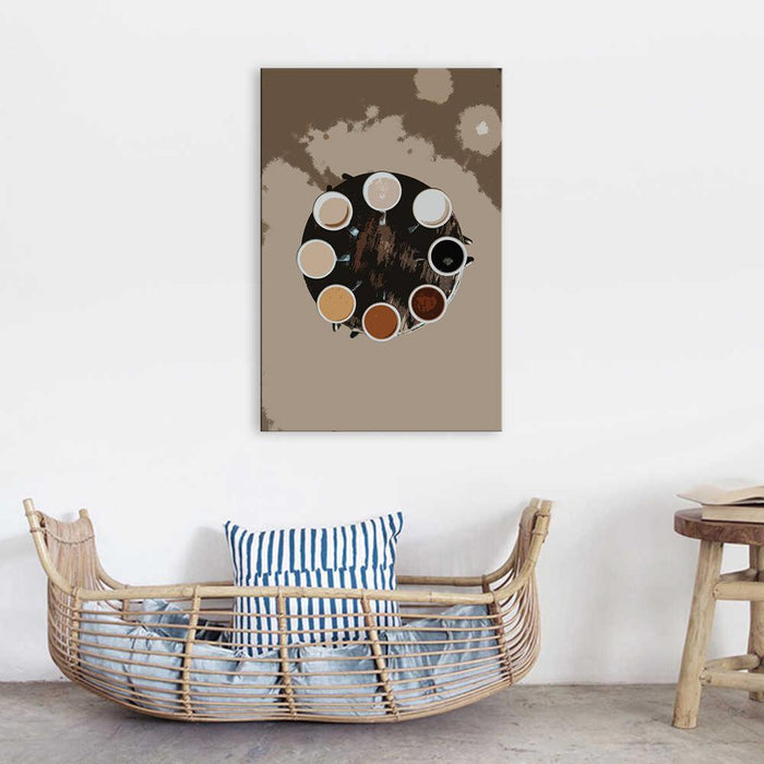 The Abstract Coffee Team 1 Piece HD Multi Panel Canvas Wall Art Frame - Original Frame