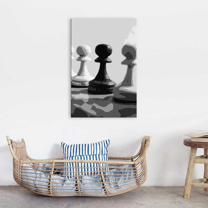 The Chess Match 1 Piece HD Multi Panel Canvas Wall Art Frame - Original Frame