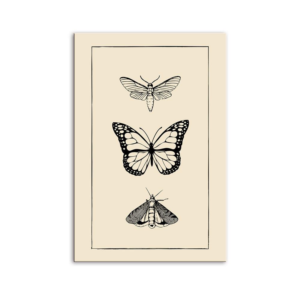 The Butterfly Trio 1 Piece HD Multi Panel Canvas Wall Art Frame - Original Frame