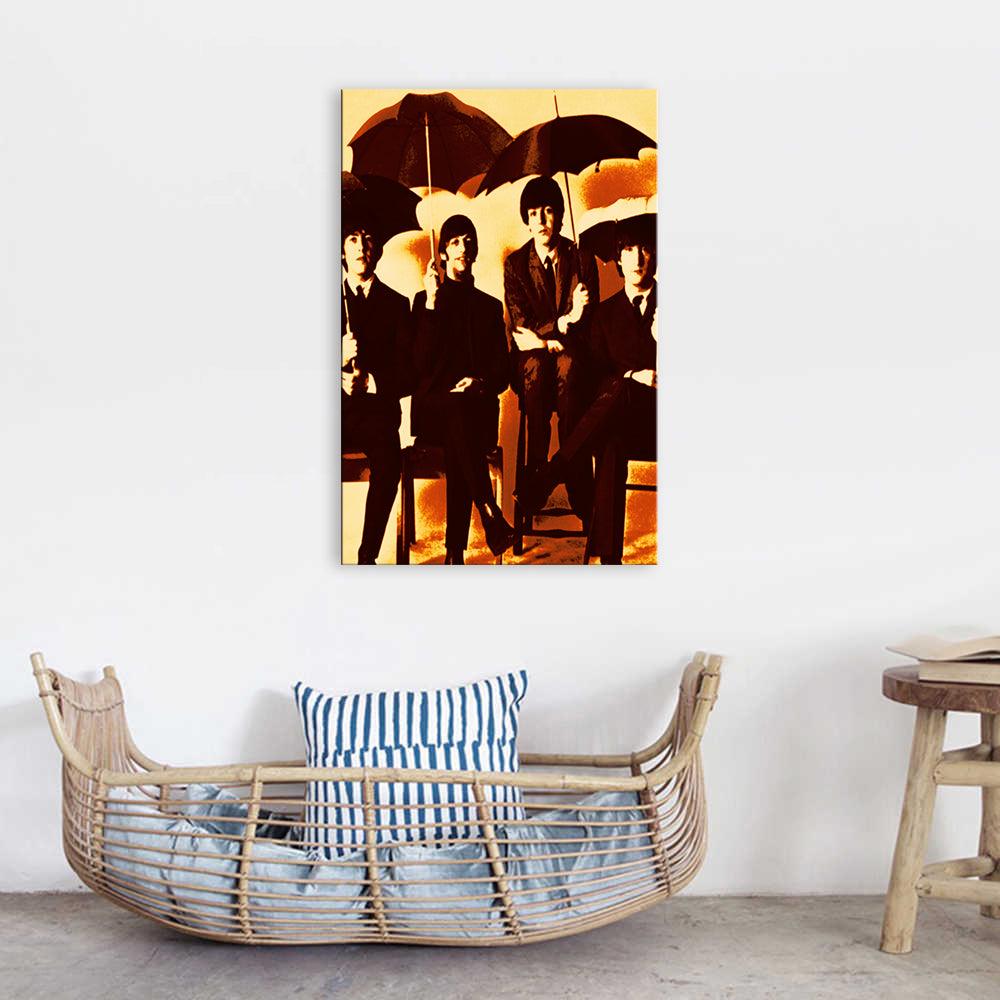 The Beatles Brown Umbrella 1 Piece HD Multi Panel Canvas Wall Art Frame - Original Frame