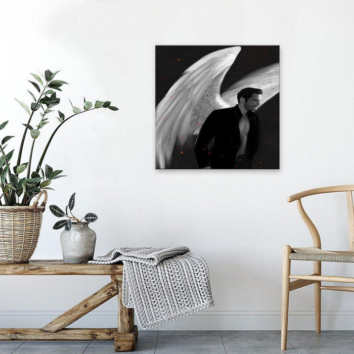 Black & White Lucifer´s 1 Piece HD Multi Panel Canvas Wall Art Frame - Original Frame