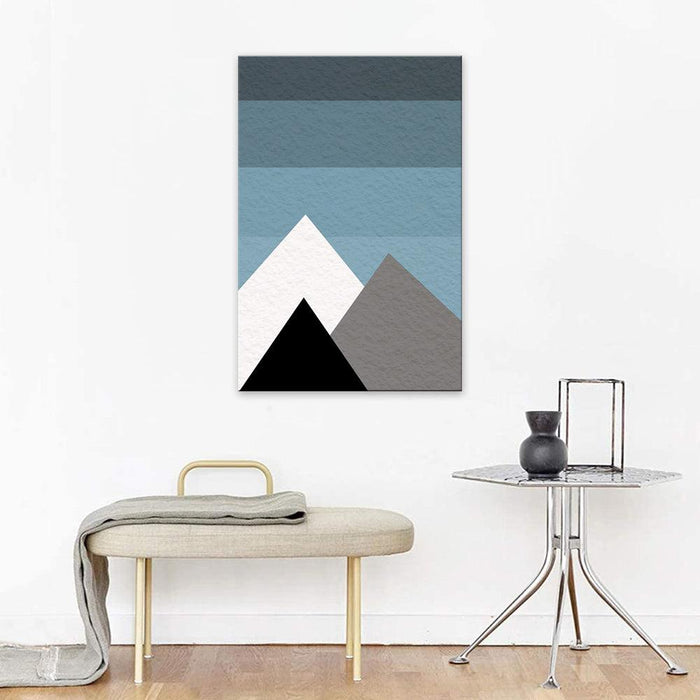 The Blue Abstract Mountains 1 Piece HD Multi Panel Canvas Wall Art Frame - Original Frame