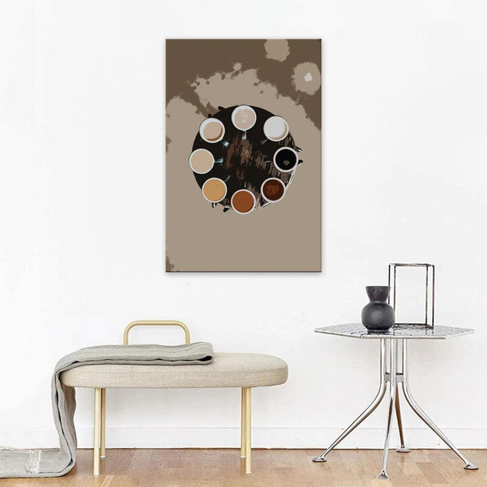 The Abstract Coffee Team 1 Piece HD Multi Panel Canvas Wall Art Frame - Original Frame