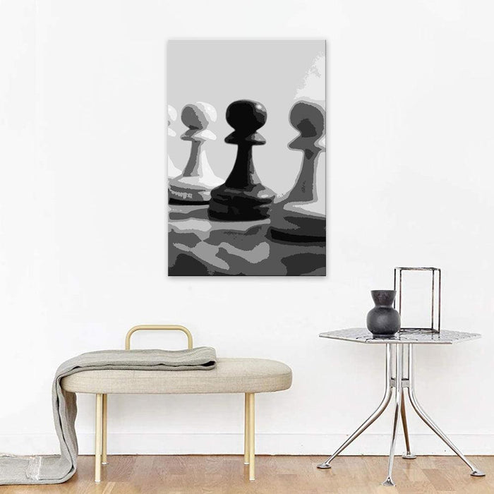 The Chess Match 1 Piece HD Multi Panel Canvas Wall Art Frame - Original Frame