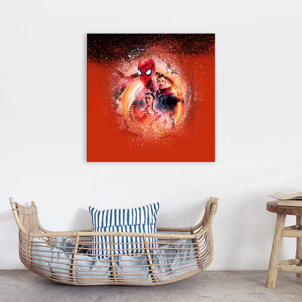 Red Spiderman Multiverse 1 Piece HD Multi Panel Canvas Wall Art Frame - Original Frame