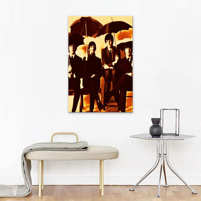 The Beatles Brown Umbrella 1 Piece HD Multi Panel Canvas Wall Art Frame - Original Frame