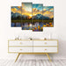 Lake & Mountains 4 Panel Canvas Painting HD Wall Art - Original Frame