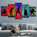 Marvel Superheroes Silhouettes 5 Piece HD Multi Panel Canvas Wall Art Frame - Original Frame