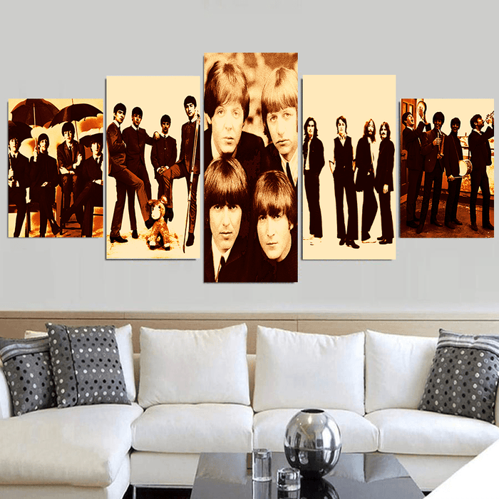 Beatles 5 Piece HD Multi Panel Canvas Wall Art Frame - Original Frame