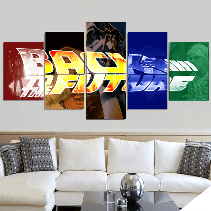 Back To The Future 5 Piece HD Multi Panel Canvas Wall Art Frame - Original Frame