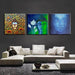 Buddha Statues Print 3 Piece HD Multi Panel Canvas Wall Art Frame - Original Frame