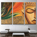 Half Face Buddha 3 Piece HD Multi Panel Canvas Wall Art Frame - Original Frame