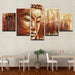 Brown Buddha Paintings 5 Piece HD Multi Panel Canvas Wall Art Frame - Original Frame