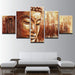 Brown Buddha Paintings 5 Piece HD Multi Panel Canvas Wall Art Frame - Original Frame