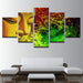 Buddha Statue And Flowers 5 Piece HD Multi Panel Canvas Wall Art Frame - Original Frame