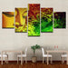 Buddha Statue And Flowers 5 Piece HD Multi Panel Canvas Wall Art Frame - Original Frame