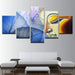 Buddha Face And Leaves 5 Piece HD Multi Panel Canvas Wall Art Frame - Original Frame