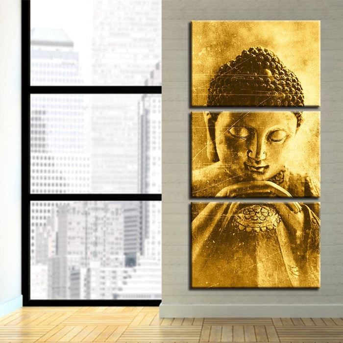 Buddha Framework 3 Piece HD Multi Panel Canvas Wall Art Frame