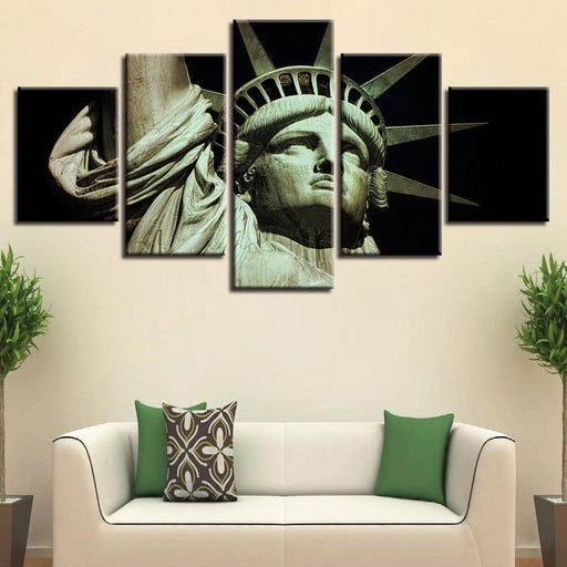 Statue Of Liberty 5 Piece HD Multi Panel Canvas Wall Art Frame - Original Frame