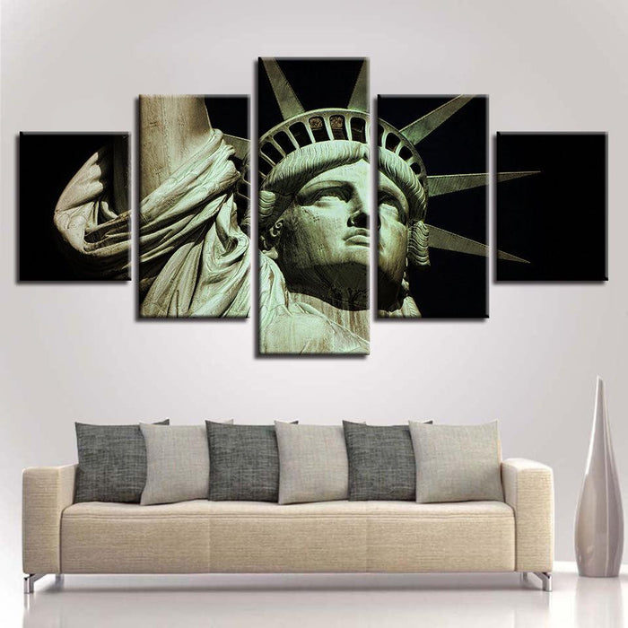 Statue Of Liberty 5 Piece HD Multi Panel Canvas Wall Art Frame - Original Frame