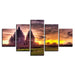 Ancient Hindu Temple 5 Piece HD Multi Panel Canvas Wall Art Frame - Original Frame