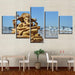 Hindu Lord Ganesha 5 Piece HD Multi Panel Canvas Wall Art Frame - Original Frame