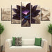 Black Lotus Graphic 5 Piece HD Multi Panel Canvas Wall Art Frame - Original Frame