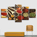 Spoons Spices Grains 5 Piece HD Multi Panel Canvas Wall Art Frame - Original Frame