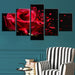 Red Rose Fading 5 Piece HD Multi Panel Canvas Wall Art Frame - Original Frame