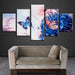 Beautiful Butterfly Flowers 5 Piece HD Multi Panel Canvas Wall Art Frame - Original Frame