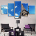 Eiffel Tower 5 Piece HD Multi Panel Canvas Wall Art Frame - Original Frame