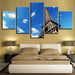 Eiffel Tower 5 Piece HD Multi Panel Canvas Wall Art Frame - Original Frame