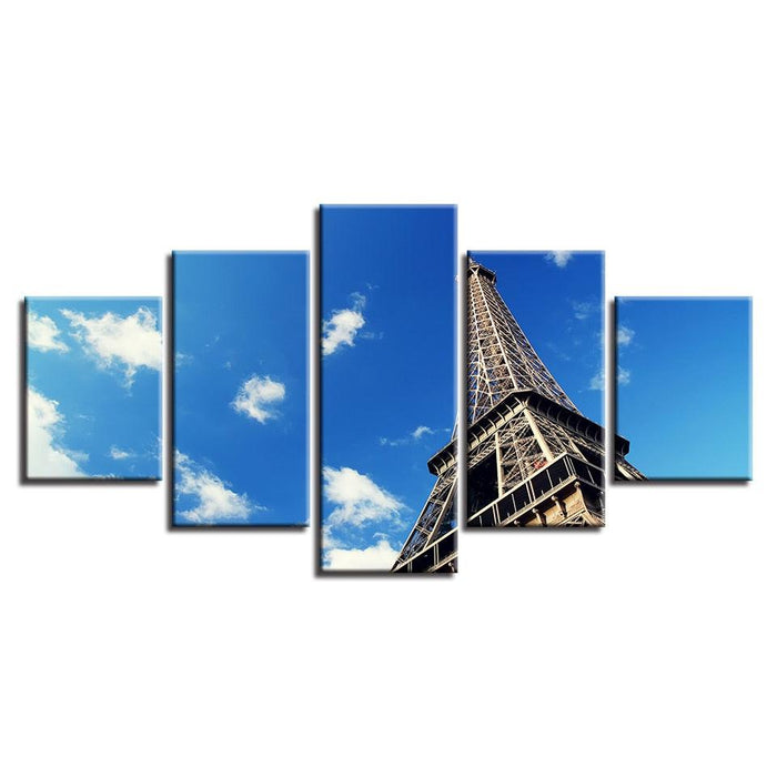 Eiffel Tower 5 Piece HD Multi Panel Canvas Wall Art Frame - Original Frame