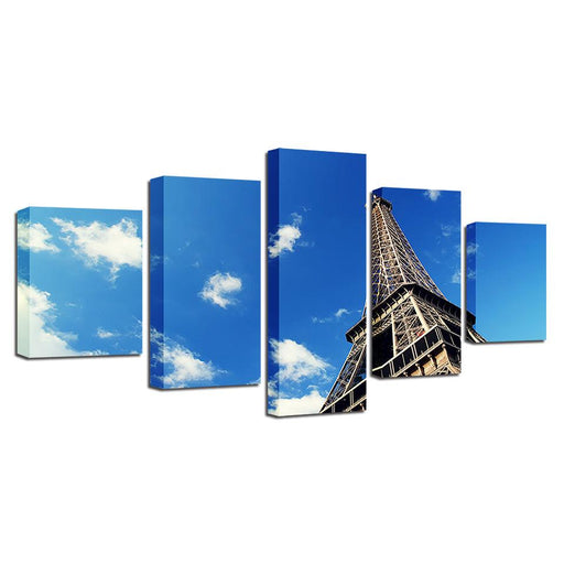 Eiffel Tower 5 Piece HD Multi Panel Canvas Wall Art Frame - Original Frame