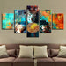 Wolf And Bitcoins 5 Piece HD Multi Panel Canvas Wall Art Frame - Original Frame