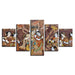 Krishna And Radharani 5 Piece HD Multi Panel Canvas Wall Art Frame - Original Frame