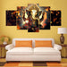 Classical Lord Ganesha 5 Piece HD Multi Panel Canvas Wall Art Frame - Original Frame