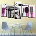 Hair Dressing Tools 5 Piece HD Multi Panel Canvas Wall Art Frame - Original Frame