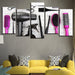 Hair Dressing Tools 5 Piece HD Multi Panel Canvas Wall Art Frame - Original Frame