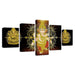 Lord Ganesha 5 Piece HD Multi Panel Classical Canvas Wall Art Frame - Original Frame