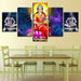 God Lakshmi 5 Piece HD Multi Panel Canvas Wall Art Frame - Original Frame