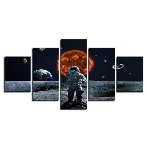 Astronaut In Space 5 Piece HD Multi Panel Canvas Wall Art Frame - Original Frame