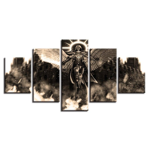 Angel Warrior 5 Piece HD Multi Panel Canvas Wall Art Frame - Original Frame