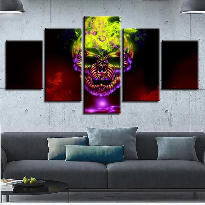 Colorful Monkey 5 Piece HD Multi Panel Canvas Wall Art Frame - Original Frame