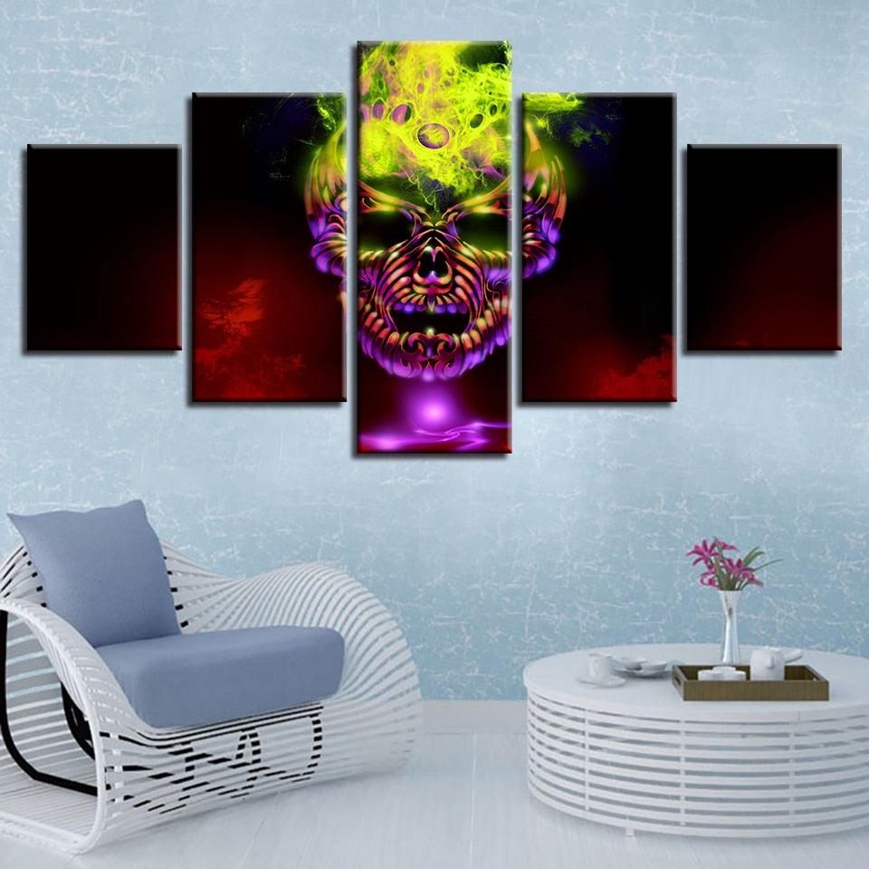 Colorful Monkey 5 Piece HD Multi Panel Canvas Wall Art Frame - Original Frame