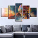 Colorful Alien 5 Piece HD Multi Panel Canvas Wall Art Frame - Original Frame