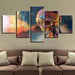 Colorful Alien 5 Piece HD Multi Panel Canvas Wall Art Frame - Original Frame