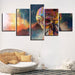 Colorful Alien 5 Piece HD Multi Panel Canvas Wall Art Frame - Original Frame