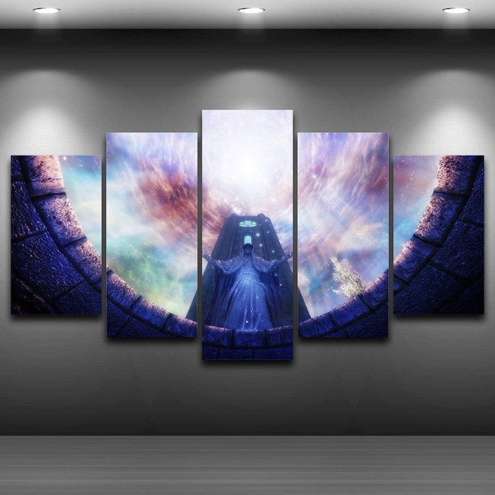 Game Statues 5 Piece HD Multi Panel Canvas Wall Art Frame - Original Frame